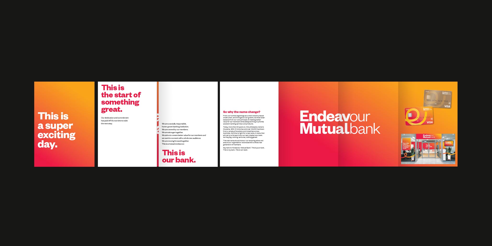 Rebranding, Brand Identity Design & Roll-out project for financial services company, Endeavour Mutual Bank, Sydney, Australia, image O