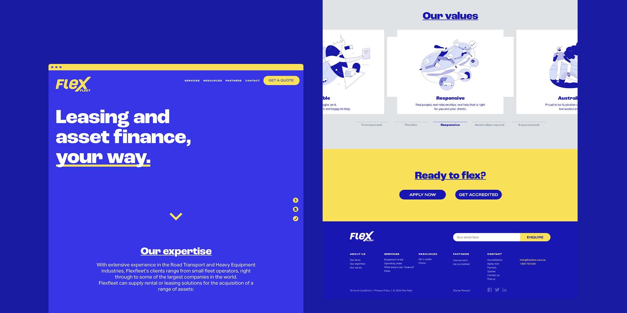 Website Design Agency Sydney, Percept, create a new website design for transport finance company, square image G