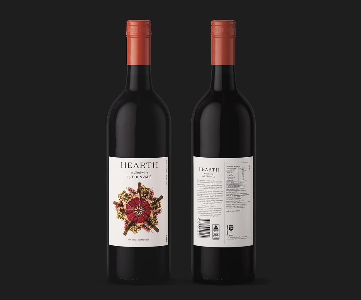 Wine Label Design project for Edenvale mulled wine by Australian packaging agency, Percept, image C
