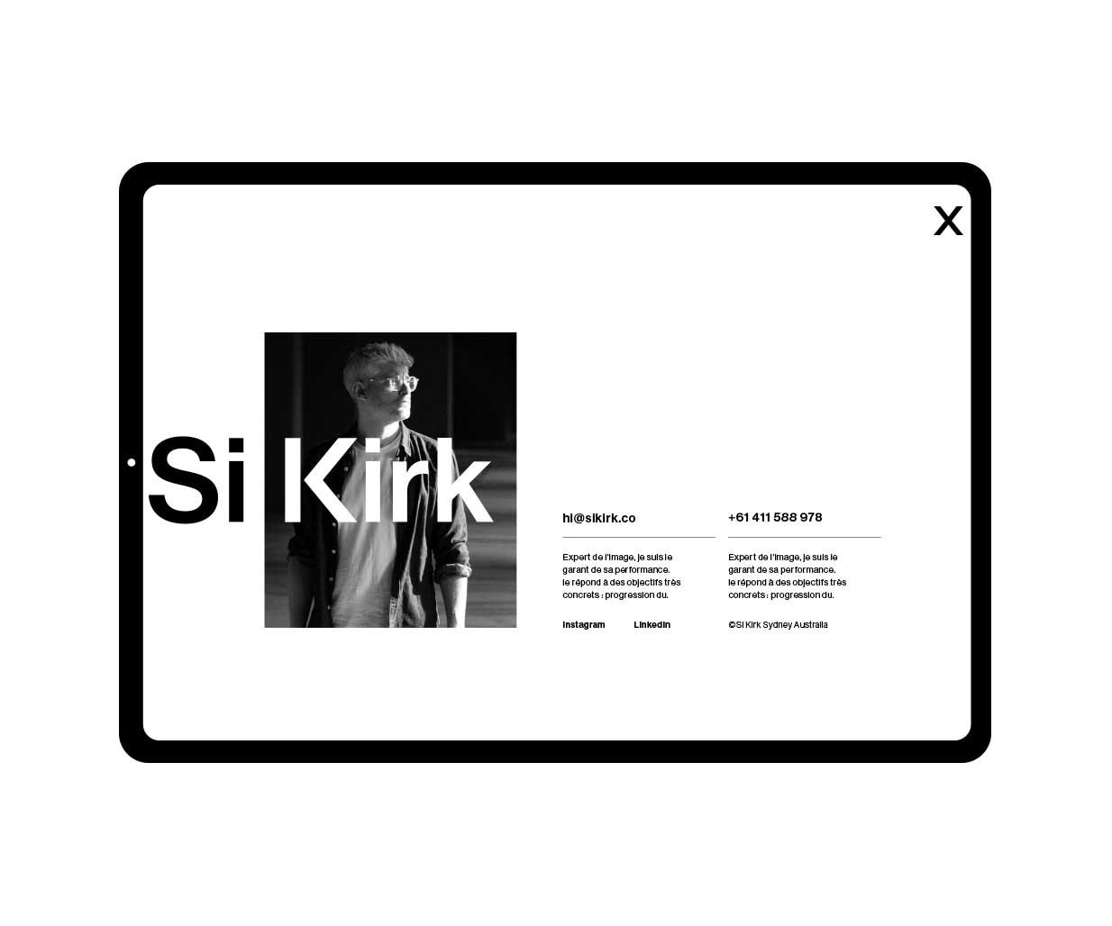 Sydney photographer Si Kirk engages the Percept design agency for digital branding, image H