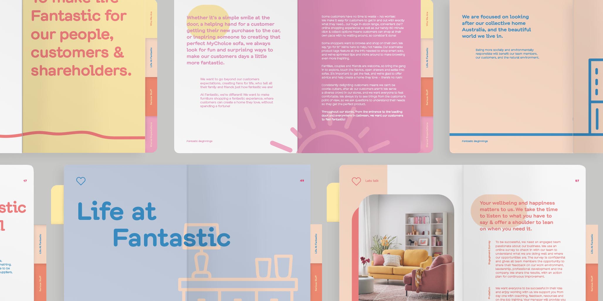 Communication design agency, Percept, create employee handbook for Australian retail company Fantastic Furniture, image J
