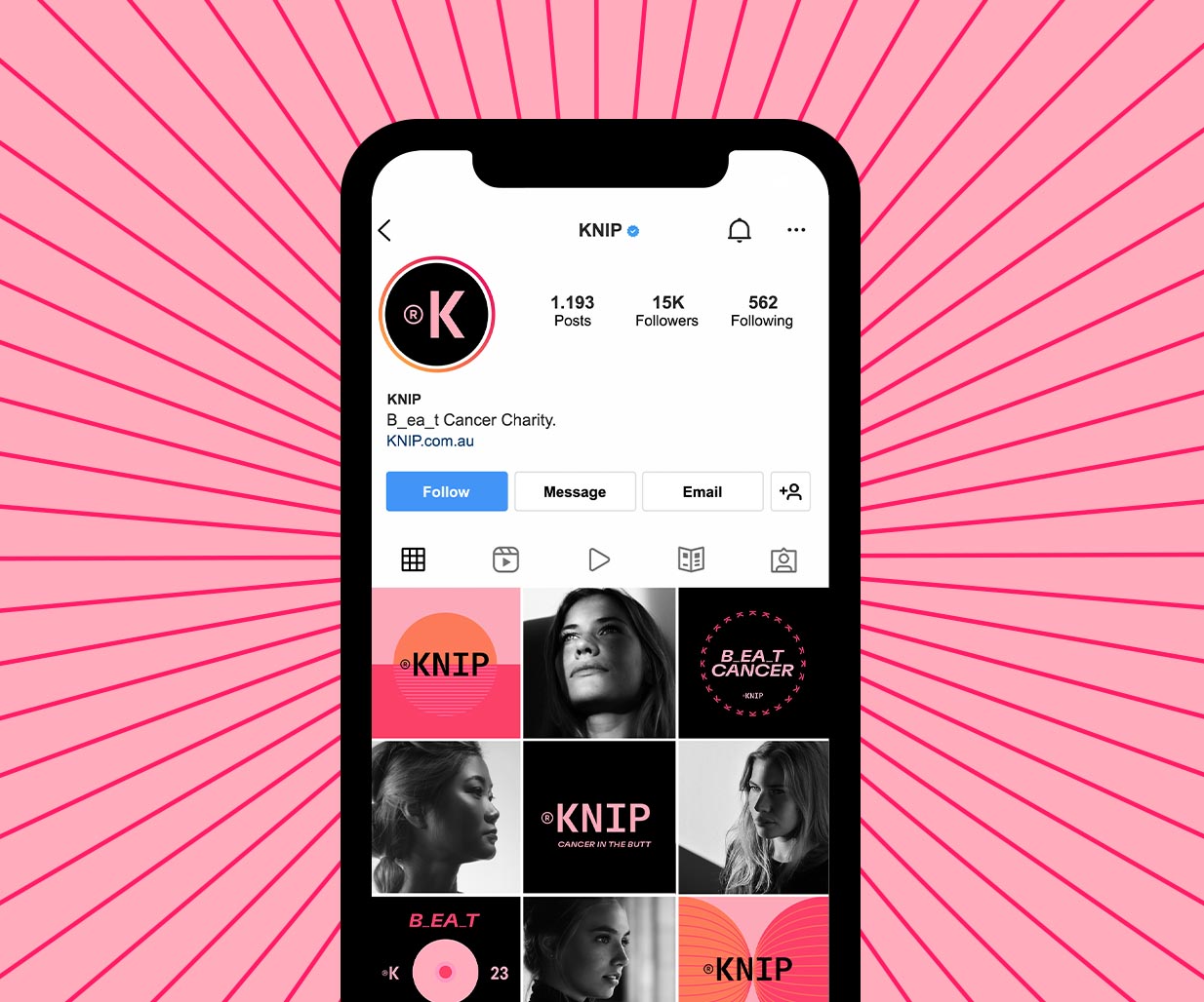 Branding agency, Percept, flips 'pink' to create KNIP in a branding and communication design project to help raise funds for charity to beat breast cancer, Image G